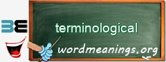 WordMeaning blackboard for terminological